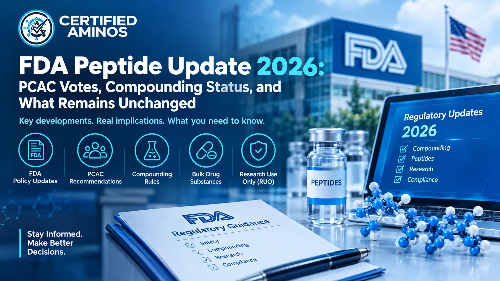 FDA Peptide Update 2026: PCAC Votes, Compounding Status, and What Hasn't Changed