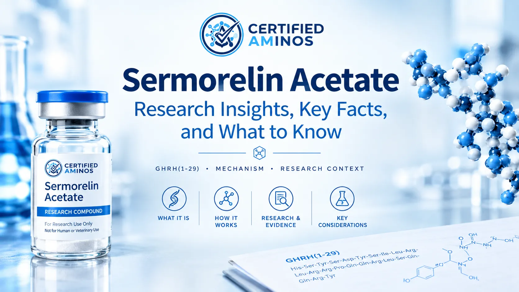 Sermorelin Peptide Explained: GHRH(1-29), Research Evidence, and Limitations