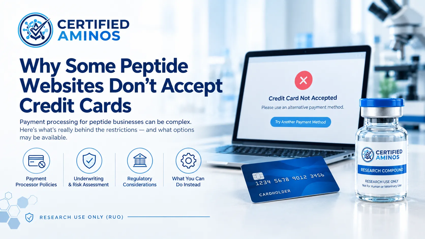 Why Some Peptide Websites Don't Accept Credit Cards